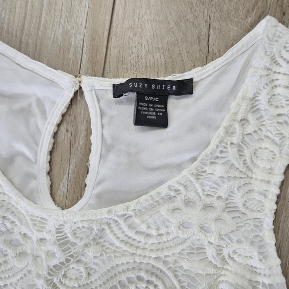 Suzy Sheir Dress, Small, White/Pink - Picture 4 of 12